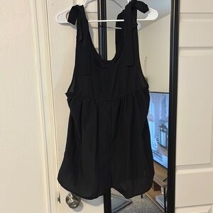 Black tie shoulder romper